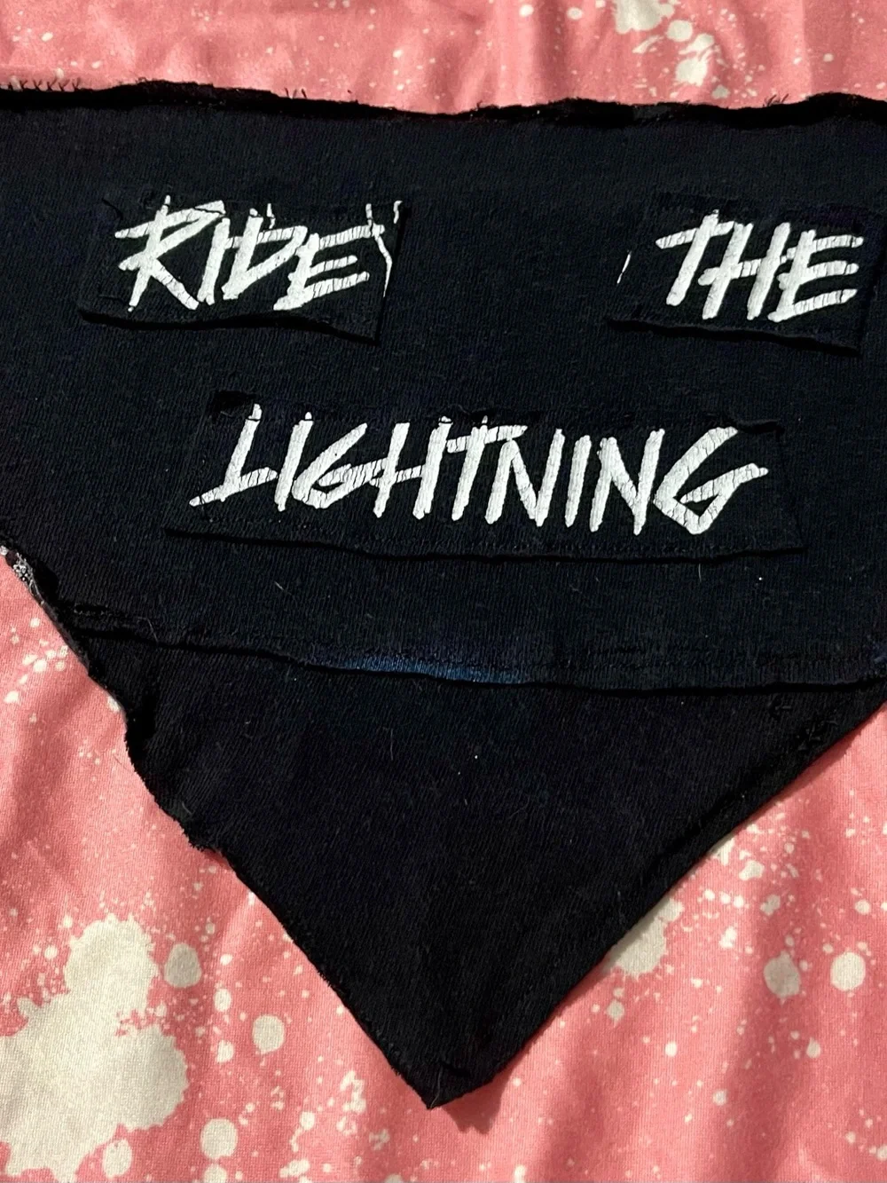 Metallica Upcycled Dog Bandana size Med Ride the Lightning